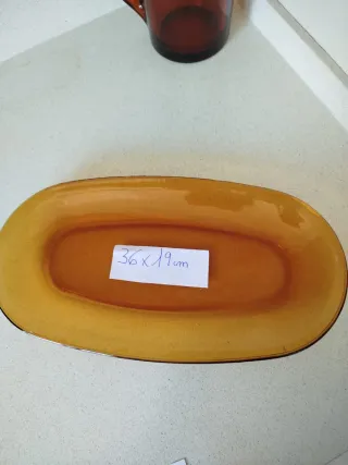 Jarra y bandeja Duralex ámbar