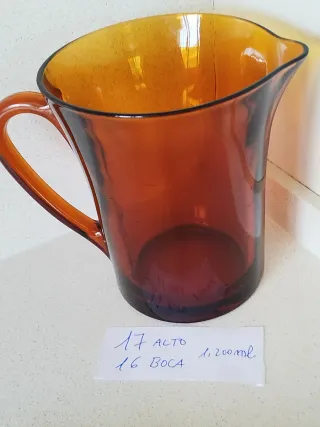 Jarra y bandeja Duralex ámbar