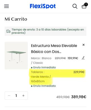 Tablero de Escritorio Flexispot Verde