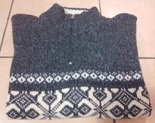 Maglione uomo vintage grigio e bianco.
