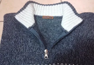 Maglione uomo vintage grigio e bianco.
