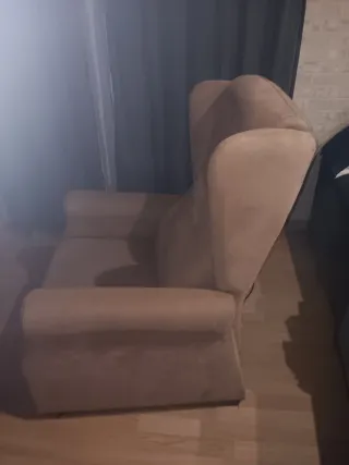 Sillón de ante marrón arena, nuevo