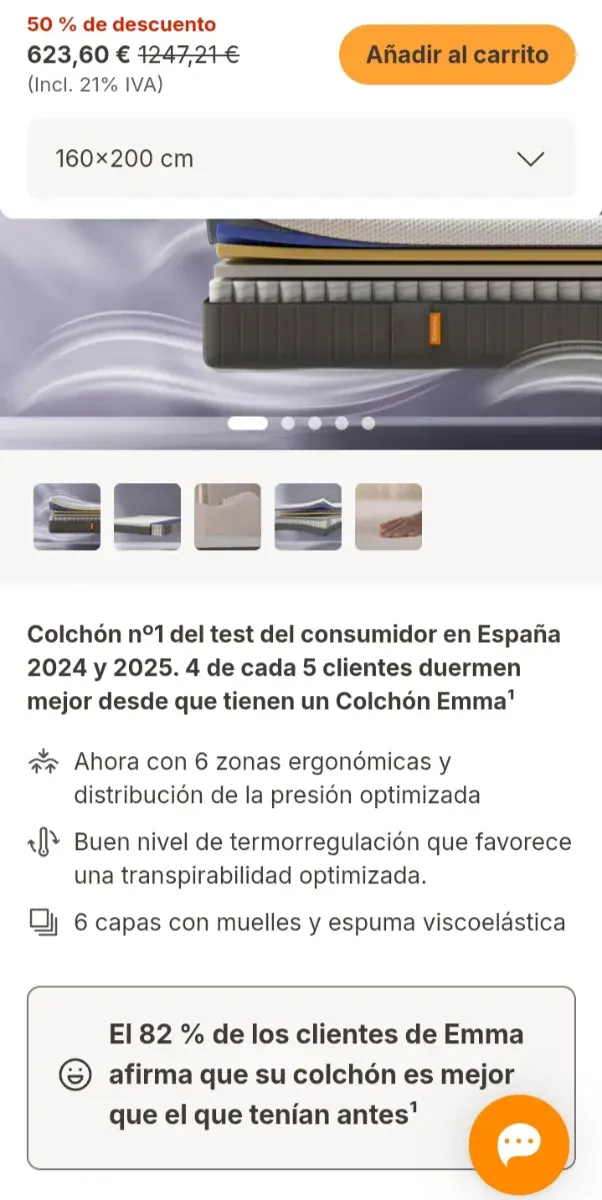 160x200Canape+Emma Hybrid Premium