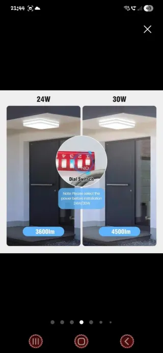 Lámpara LED cuadrada con detector de movimiento