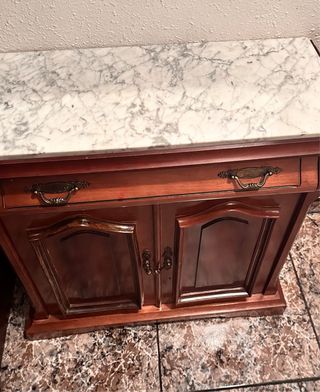 Armario recibidor madera y mármol