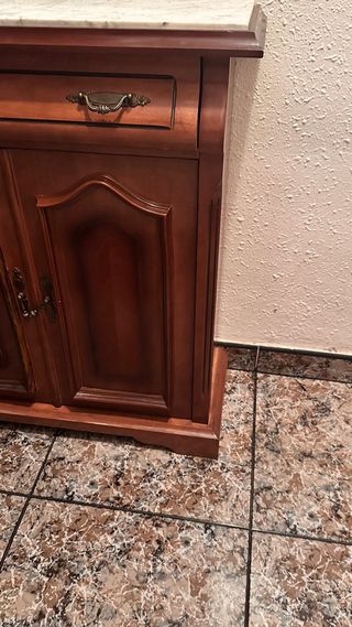 Armario recibidor madera y mármol