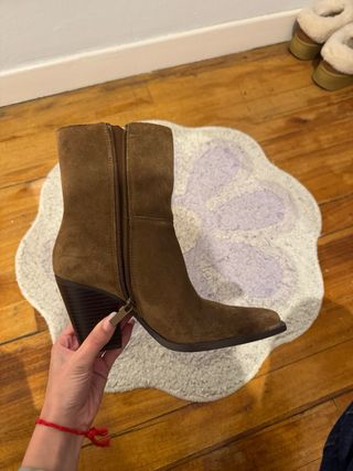 Botines cowboy piel Stradivarius marrones