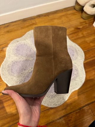 Botines cowboy piel Stradivarius marrones