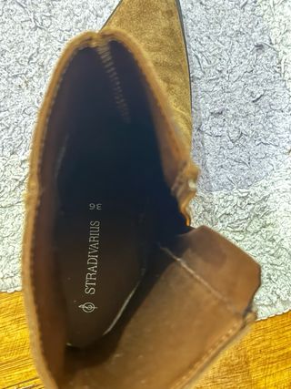 Botines cowboy piel Stradivarius marrones