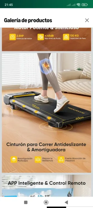 Cinta de Correr Eléctrica Toputure 2.5HP