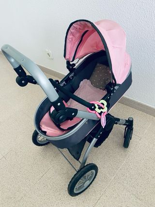 Cochecito muñecas tipo Bugaboo rosa