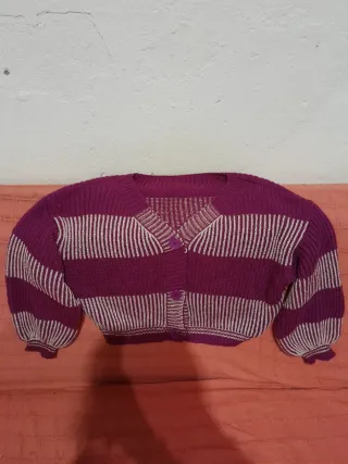 Cárdigan Morado y Plateado Talla Única