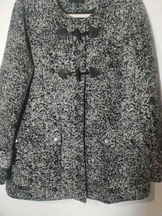 Abrigo Cortefiel Talla XL Negro/Gris