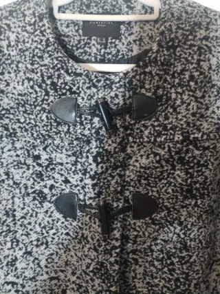 Abrigo Cortefiel Talla XL Negro/Gris