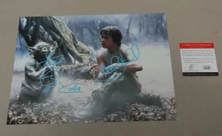 Foto Firmada Star Wars - Mark Hamill y Frank Oz.