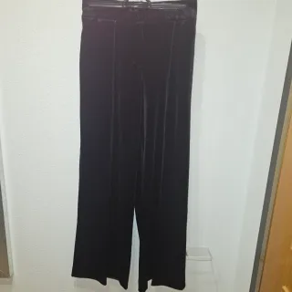 Traje Boco Terciopelo Negro T.U Pantalón Ancho