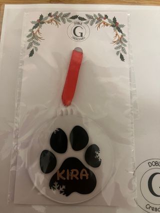 Bola Navidad Huella Perro Kira Doble G