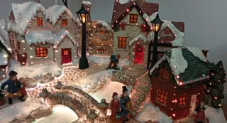 Pueblo Navideño con cambio de Luces varios colores