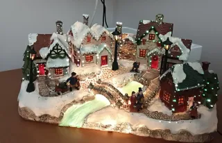 Pueblo Navideño con cambio de Luces varios colores