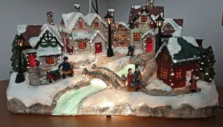 Pueblo Navideño con cambio de Luces varios colores