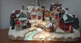 Pueblo Navideño con cambio de Luces varios colores