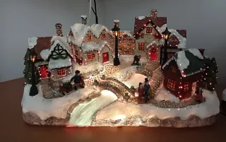 Pueblo Navideño con cambio de Luces varios colores