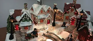 Pueblo Navideño con cambio de Luces varios colores