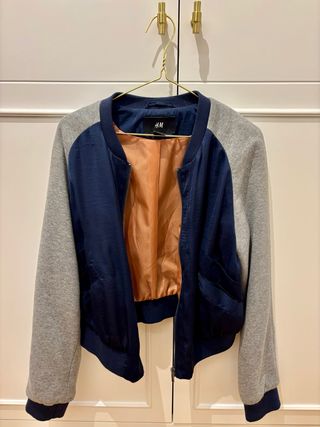 Chaqueta Bomber H&M Azul y Gris