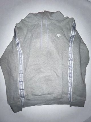 Sudadera Nike Gris con Logo y Tiras