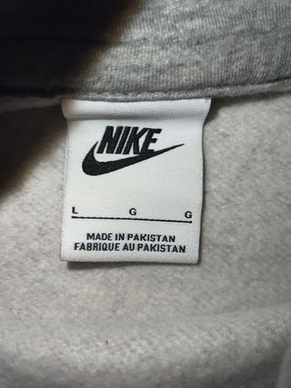 Sudadera Nike Gris con Logo y Tiras