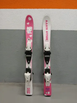 Esquís niña Hello Kitty rosas