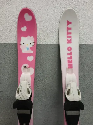 Esquís niña Hello Kitty rosas