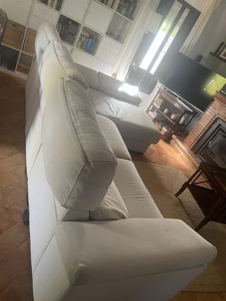 Sofá Chaiselongue Beige Tela