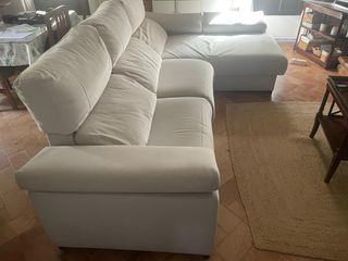 Sofá Chaiselongue Beige Tela
