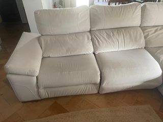Sofá Chaiselongue Beige Tela