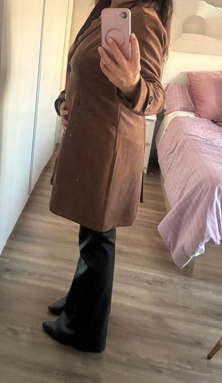 Cappotto in pelliccia di pesca foderato