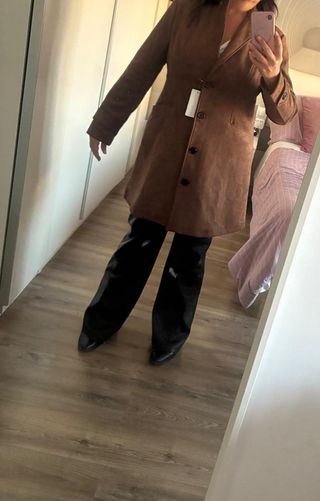 Cappotto in pelliccia di pesca foderato