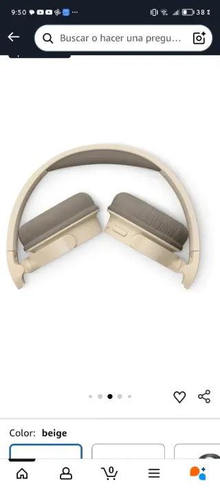Auriculares Philips Beige, Nuevos!