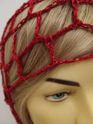 Balaclava Rete Lurex Viscosa Rossa