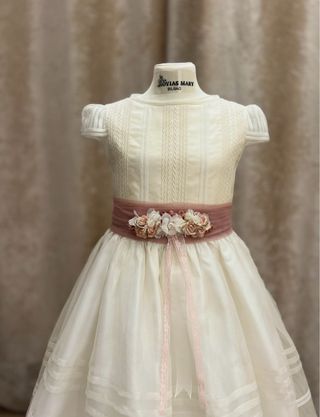 Tocado flores rosas y blancas