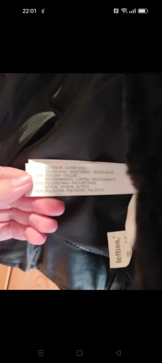 Chaqueta Negra Lefties Talla L