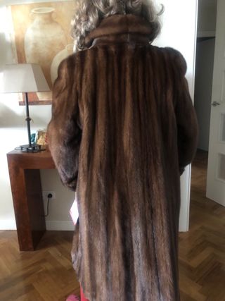 Abrigo visón sintético marrón