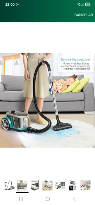 Aspiradora Eureka sin bolsa 800W