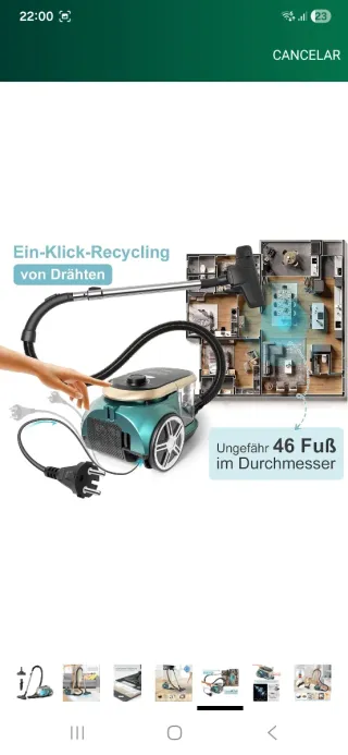 Aspiradora Eureka sin bolsa 800W