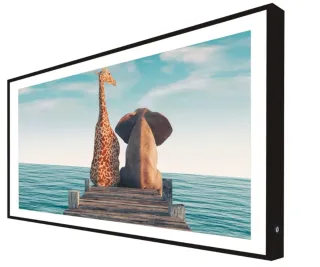 Cuadro Jirafa y Elefante en Muelle