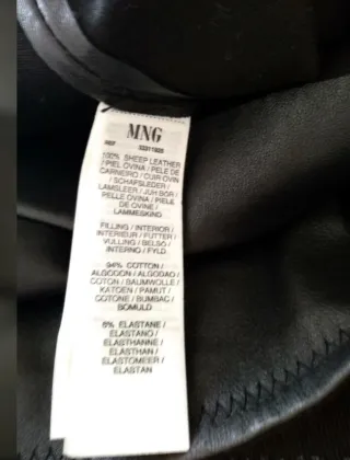 Falda Mango Negra Piel