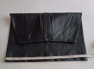 Falda Mango Negra Piel