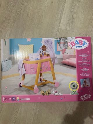 Cuna de bebé Baby Born con ruedas