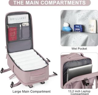 Mochila de viaje cabina avión 40x20x25 Gris