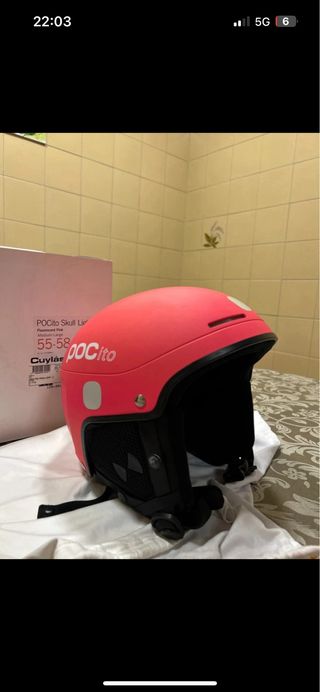 Casco y gafas esquí rosa POC
